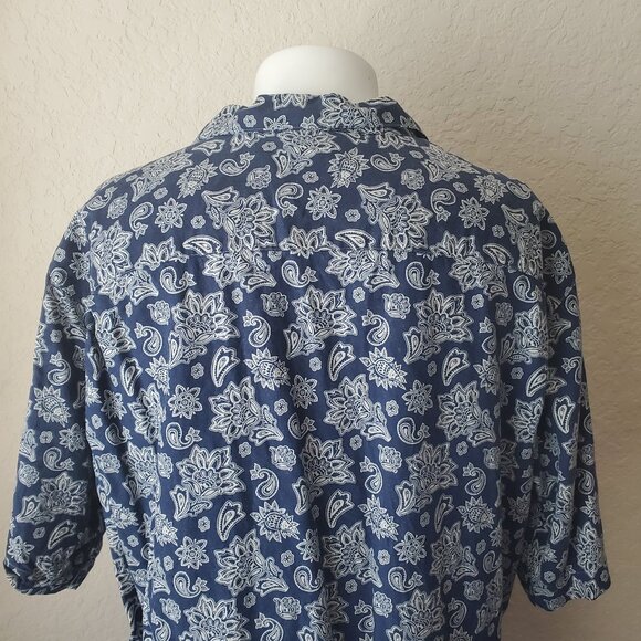 Daniel Cremieux Collection Blue & White Floral Button Down Shirt Mens Sz XL - Picture 5 of 8